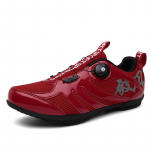 Dviračių batai Atrakinti Guminis padas Sukamas mygtukas Vyrams ir moterims Porai Žemo profilio Tinklelio audinio Dviračių batai 39 raudona