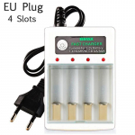 AA / AAA baterijų įkroviklis 2 4 lizdai AC 110 V 220 V Skirtas NI-MH / NI-CD AA AAA įkrovimui 1,2 V įkraunamas akumuliatoriaus įkroviklis 4 Slots EU Plug