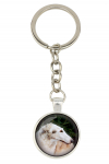 Borzoi, Russian Hunting Sighthound, Russian Wolfhound - keychain with your photo, key decoration, bag pendant from Art-Dog brand sidabras