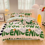 Skalbta medvilninė lova keturių dalių patalynė antklodės užvalkalas 1.5M four-piece set