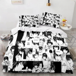 Death Note Patalynės Komplektas Viengulis Twin Pilnas Karalienės Karaliaus Dydžio Lovos Komplektas Suaugusiems Vaikams Miegamojo Antklodės Užvalkalų Rinkiniai 3D Spausdinimas Anime Death Note A EU Single 135x200cm gray