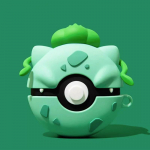 3D mielas &bdquo;Poke Ball&ldquo; silikoninis apsauginis dangtelis, skirtas &bdquo;AirPods&ldquo; 4 kartos ausinių dėklas, skirtas &bdquo;Airpods&ldquo; 1 2 3 dėklas su raktų pakabuku For Airpods 1 2 žalia