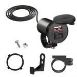 Motociklo vairo USB įkroviklis 5V-1,5A Moto adapterio maitinimo lizdas su jungikliu telefono mobiliojo motociklo priedams juoda