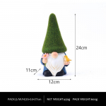 Animacinis sodas flokuotas goblinas dervos ornamentas miela be veido lėlė nyk&scaron;tuko statula sodo bonsai