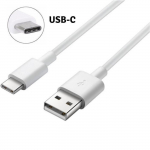 [Suderinamas su Samsung Galaxy A3-A5-2017-A8-A9-2018] Kabelio tipas USB-C Baltas įkroviklis Micro USB prievadas 1 metras [Phonillico&reg;]