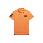Polo Ralph Lauren Dvigubo arkliuko siuvinėtas megztinis tiesaus kirpimo trumpomis rankovėmis polo mar&scaron;kinėlis vyri&scaron;kas Polo mar&scaron;kinėliai Klasikinis-Rožinis MNPOKNI1N821115-650 XS