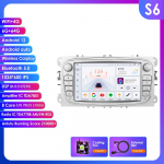 HIZPO I&scaron;manusis 2Din 7 colių Android Auto automobilio radijas Ford Focus 2 Mondeo S/C Max Kuga Fiesta Fusion GPS navigacijai RDS FM DSP UI7862 CarPlay S S6 8Core 6G 64G