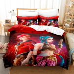 Arcane JinX Patalynės Komplektas 3D Anime Poliesterio Antklodės Užvalkalų Komplektai Dovana Draugams Karalienės Karaliaus Dydžio Patalynės Komplektai Žaidimas Arcane Patalynė Usqueen228x228cm