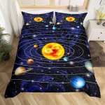 Kosmoso patalynės komplektas, Vaikų vaiki&scaron;kas Saulės sistemos antklodės užvalkalas Visatos planetų antklodės užvalkalas Astronomija Pauk&scaron;čių takas patalynės komplektas 135x200cm