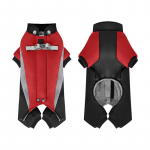 &Scaron;iltas &scaron;unų paltas 4 kojoms, dengiantis visą kūną, neperpučiamas žieminis &scaron;unų vestas su petne&scaron;omis, atspindintis golfo tipo kaklas, &scaron;unų sniego kostiumas, pūkinė striukė XXL raudona