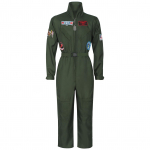 Top Gun Cosplay Kostiumas Amerikos Oro Pajėgų Vyri&scaron;kas Uniformos Kostiumas Su Akiniais Helovinas Armijos Žalios Spalvos Karinis Pilotas Bodis 2XL 60-65kg