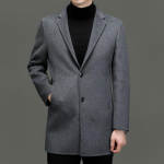 Men's Wool Blend Mid-Length Overcoat with Removable Liner M
