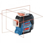 Laser lignes - BOSCH - GLL 3-80 C - 3 lignes 360&deg; - Batterie 12V - Pr&eacute;cision 0,2 mm raudona
