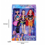 Demonų medžiotojos merginos K-POP simuliatoriaus lėlės rinkinys, 3 dalių teminė žaislų kolekcija, 32,5 cm PVC vinilinė figūrėlė lydinys oranžinės spalvos