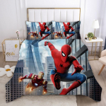 Marvel Comics Žmogus-voras Anime Patalynės Komplektas Antklodės Užvalkalas 1009 Poliesteris Tinka Vaikams Ir Suaugusiems 3 Dalių Komplektas AU Single(140*210cm)3pcs