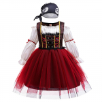 Mergaičių Helovino Cosplay Pirato Kapitono Princesės Suknelė Vaikų Karnavalo &Scaron;ventės Drabužiai Vaikų Sceninio Pasirodymo Ilgomis Rankovėmis Apranga 100