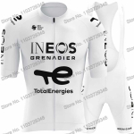 Ineos Grenadier 2025 Dviračių mar&scaron;kinėlių vyri&scaron;kas komplektas Vasariniai dviračių drabužiai Baltas plento dviračio mar&scaron;kinėlių kostiumas MTB Moteri&scaron;kos dviračių &scaron;ortai su petne&scaron;ėlėmis L