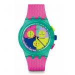 Swatch NEON FLASH ARROW Naujas Chrono Plastikinis Laikrodis SUSG408,