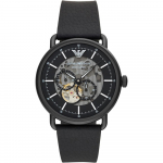 Emporio Armani Aviator Juodos Odos Vyri&scaron;kas Mechaninis Automatinis Laikrodis AR60028 juoda