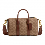 Coach Compass 25 Užsegimas užtrauktuku Monogramos Sintetinės odos rankinė Vidutinio dydžio Unisex tote rankinė Ruda Geltona CCF49-XJ3 Basic Set (Bag+Dust Bag)