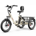 Elektrinis dviratis Onesport OT30 Pro 20 500W variklis Sulankstomas elektrinis krovininis dviratis Shimano 7 pavaros Dvigubi diskiniai stabdžiai 48V 18AH Maksimali apkrova 180Kg smėlis