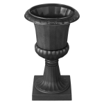 Plastikiniai urnos formos vazonai, 40 x 67 cm, 2 vnt. juodi klasikiniai gėlių vazonai, priekinės verandos vazonai, vidaus ir lauko vazos vestuvėms, vakarėliams, renginiams, namams, scenai,