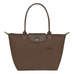Longchamp Le Pliage Žalias Logotipas Įspaustas Užsegamas Užtrauktuku Rankinė Pirkinių Krep&scaron;ys Rankinė Nailoninė Peties Rankinė Vidutinio Dydžio Moteri&scaron;ka Rankinė Žemės spalvos L2605919813 Shopping Bag Set(Basic Set+Shopping Bag)