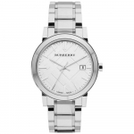 Burberry BU9000 Sidabrinis ciferblatas Nerūdijančio plieno Unisex laikrodis 38mm sidabras