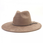 Unisex Suede Veltinio Fedora Skrybėlė Platus Kra&scaron;tas Plok&scaron;čias Kra&scaron;tas Eleganti&scaron;kas Klasikinis Džentelmeno Skrybėlė M 56-58cm gray