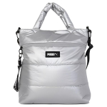 PUMA Athleisure audinio rankinė per petį, vieno peties rankinė, įprasta moteri&scaron;ka, sidabrinė 078192-02 white