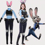Moterims - Crazy Zootopia Anime COSPLAY Judy policininkės kostiumas S mėlyna