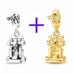 Originalūs 925 svarų sterlingų sidabro pakabukai Auksinė Formulės lenktyninė ma&scaron;ina Rožinis kartingas Pakabukas Tinka originaliai apyrankei Moterims PASIDARYK pats papuo&scaron;alai Dovana Set 3 beige