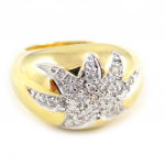Bague Plaqu&eacute; Or 'Aphrodite' blanc dor&eacute; - 14 mm