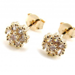 Les Tr&eacute;sors De Lily [J0188] - Boucles Plaqu&eacute; Or 'D&eacute;esse' blanc dor&eacute; - 6 mm auksas