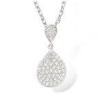 Les Tr&eacute;sors De Lily [L4600] - Collier Argent 'D&eacute;esse' blanc argent&eacute; (rhodi&eacute;) - 20x10 mm balta