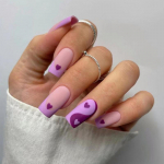 24 vnt. / rinkinys Quick Nails Violetinė Love Tai Chi netikrų nagų lipdukas Ne&scaron;iojami vandeniui atsparūs manikiūrai baigti nagai