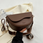 Yogodlns Women Vintage Vienspalvis Atvartas Mažas Balnelis Pečiai Pažastys Madingas PU Odinis Platus dirželis Crossbody Bag 21x8x13cm