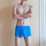 MAITA &bdquo;Ice Silk&ldquo; vyri&scaron;kos kelnaitės &bdquo;Slip Slip&ldquo; iki juosmens, plok&scaron;čio kampo, permatomos vasarinės, seksualios, kvėpuojančios U i&scaron;gaubtos itin plonos keturių kampų kelnės M mėlyna