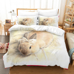 kemila 3D gyva zuikio patalynė antklodės užvalkalas ir pagalvės užvalkalas dvigulė lova skaitmeninio spausdinimo patalynė EU Single 135x200