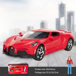 1/24 mastelio &bdquo;Bugatti Voice of the Night Alloy Metal Diecast&ldquo; automobilio modelio, patraukiama transporto priemonė su garsu ir lengvu lėlės žaislo modeliu Dovana vaikams 1/24-20x10x5cm raudona