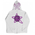 Y2k Harajuku negabaritinis gobtuvas su užtrauktuku Žvaigždės spausdintas gatvės apranga Hip Hop užtrauktuku su gobtuvu Megztiniai su raidėmis ilgomis rankovėmis