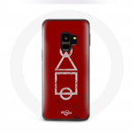 Coque pour Samsung Galaxy S9 Squid Game logo symboles cercle carre triangle Fond Rouge