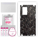 apgo Protective Skin Sticker for the back+sides compatible with Oppo Reno7 PRO, Full Wrap Film, Foil, Vinyl - Pattern Carbon Black Pixel