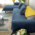 Vienspalvis neslystantis sofos užvalkalas Storas mink&scaron;tas sofos rank&scaron;luostis, skirtas svetainės baldams dekoruoti sofos užvalkalai sofos užvalkalai 110x160cm tamsiai mėlyna spalva