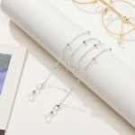 Metaliniai daugiafunkciai akiniai su karoliukais Akiniai grandinėlė Akiniai nuo saulės Kaukė Vir&scaron;utinė juoda