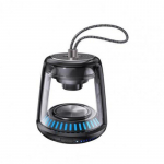 Lauko LED garsiakalbis Ne&scaron;iojamas skaidrus stereo žemųjų dažnių atkūrimo garso TWS Hifi belaidis Bluetooth garsiakalbis juoda