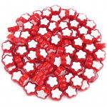 30 vnt. / partijoje 10 mm akrilo karoliukai Papuo&scaron;alai Amatai papuo&scaron;alai Gėlės forma Tarpiklis karoliukai karoliukai Molio karoliukai papuo&scaron;alams Gaminti pasidaryk pats Rankų darbo raudona