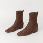 Suede Ankle Women High Boots Square Toe Low Heels Fashion Snow Shoes Winter 2025 Trend Cozy Chelsea Walking Designer Botas Mujer 35