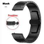 22 mm prabangi titano apyrankė skirta Samsung Galaxy Gear S3 STtano lydinio metalinė apyrankė, skirta Huawei GT5 5Pro 4 3 2e 46MM Correa Universal 22MM width juoda