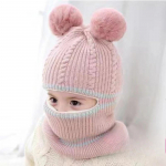 Kūdikių žieminė kepurė Pompom Vaiki&scaron;kos megztos kepuraitės Kūdikių ir berniukų kepurė su &scaron;iltu vilnoniu pamu&scaron;alu Vaiki&scaron;kos kepurės One Size rožinė